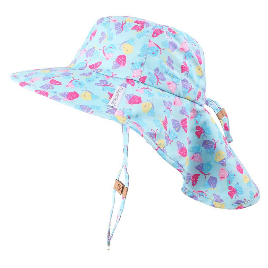 Chapeau d'été avec cape PAPILLON - Butterfly sun hat with neck cape 2-4 ans