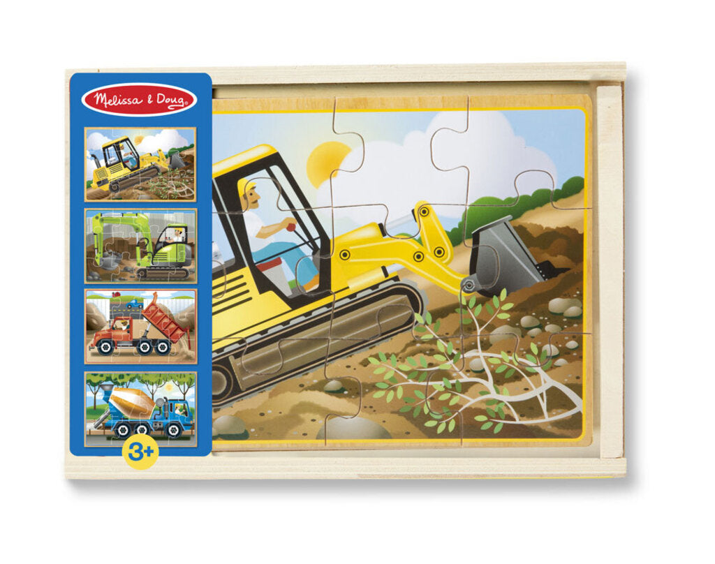 4 Puzzles En Bois - Vehicules De Construction | 14.99
