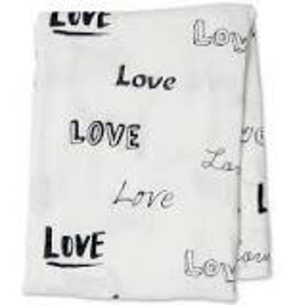LOVE - Couverture en mousseline OU pour emmailloter - Swaddling blanket