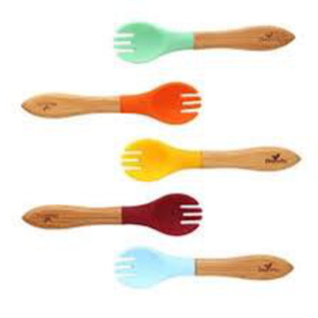 Fourchettes en bamboo et silicon - baby forks