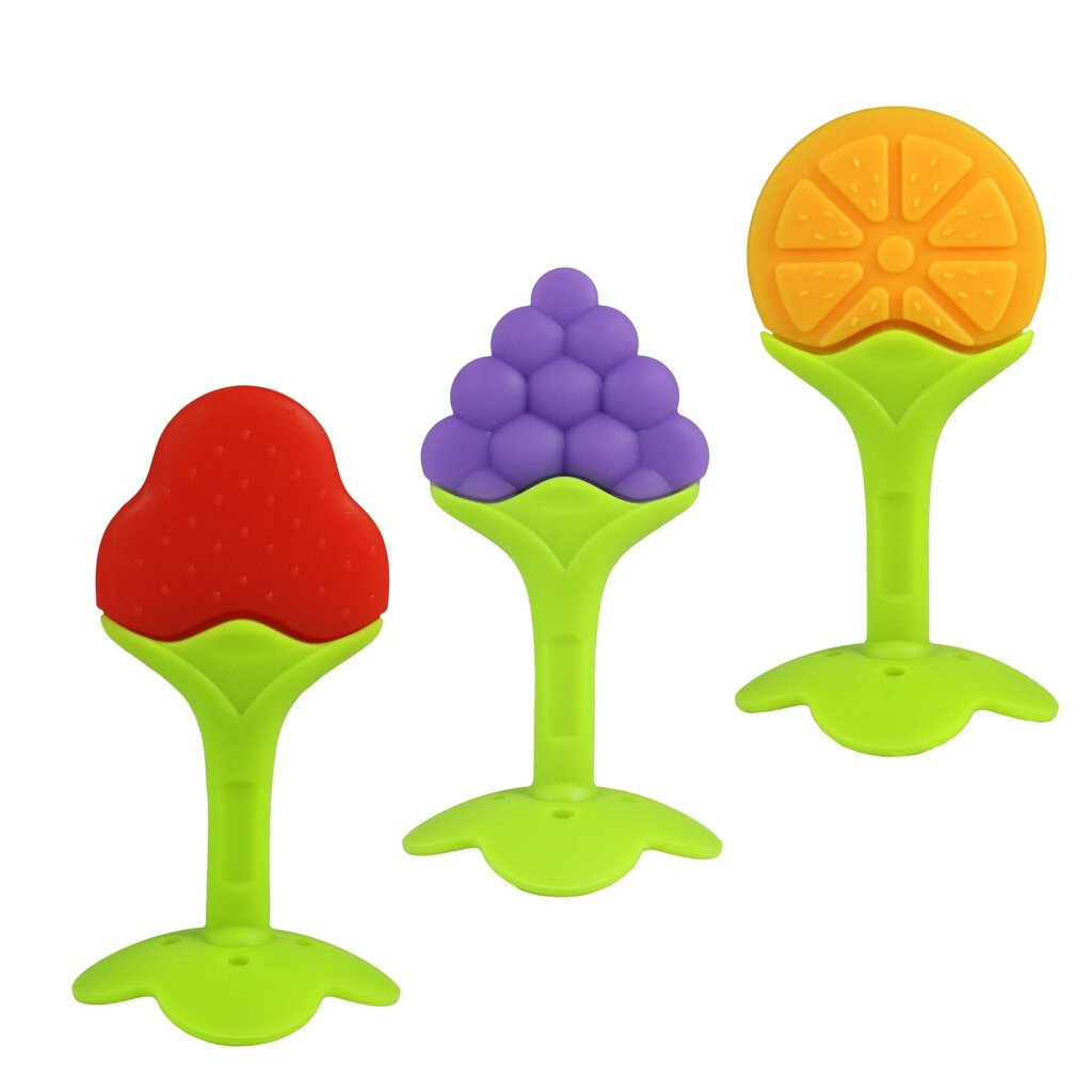 Ensemble de 3 jouets de dentition en silicone Fruitique