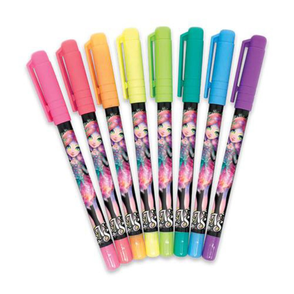 8 stylos en gel - couleurs NEON