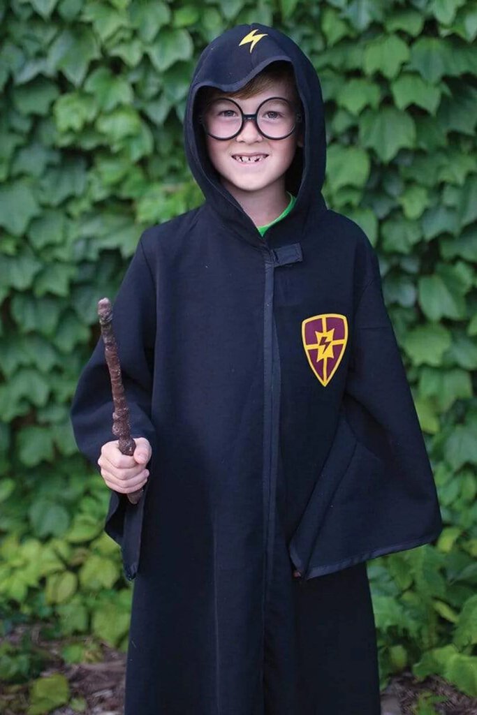 DEGUISEMENT 2 pcs CAPE + lunettes MAGICIEN Harry Potter 7-8 ans