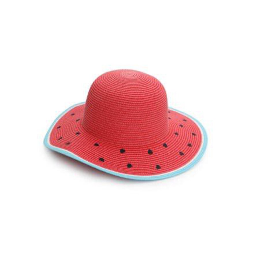 Chapeau de paille avec MELON D'EAU et facteur de protection contre les rayons UV 50 pour 4-6 ans